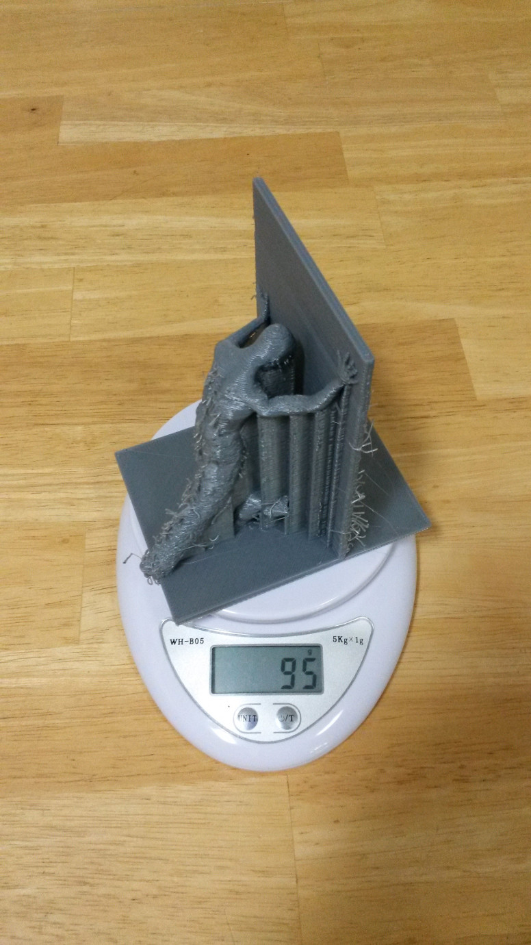 Mass of 3D-printed bookend