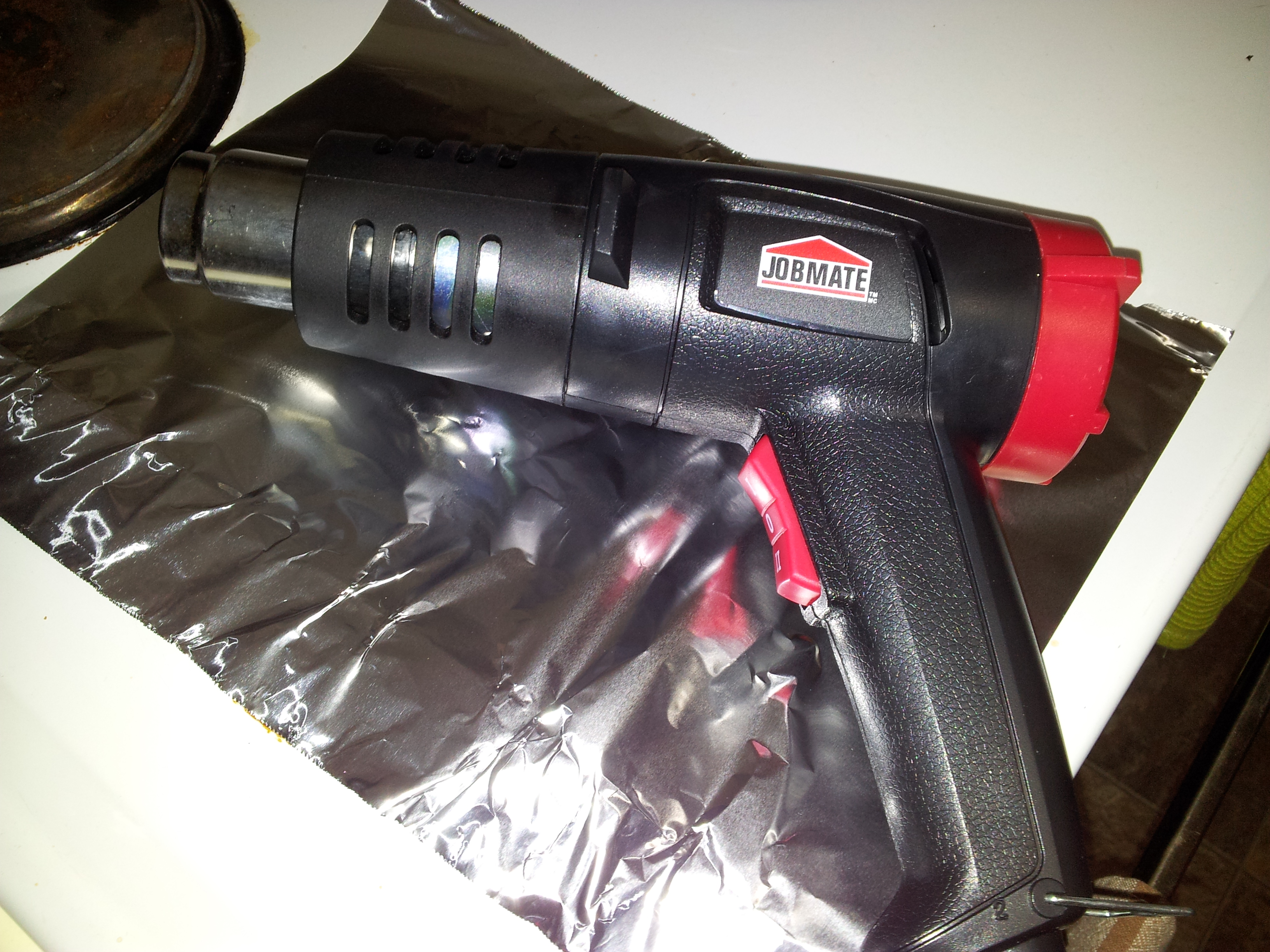 Heat gun—be careful