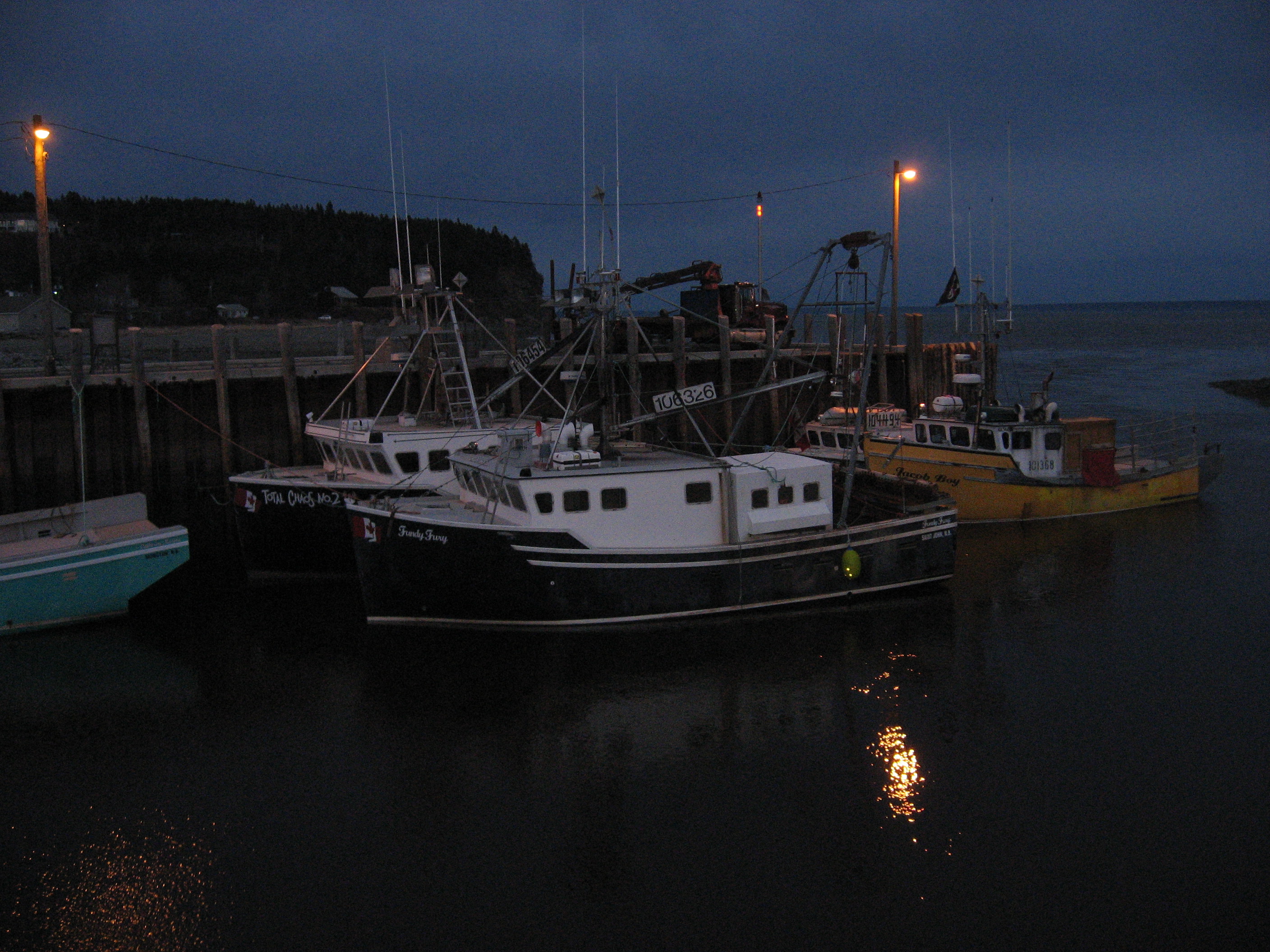 Fishing boats in Alma, NB