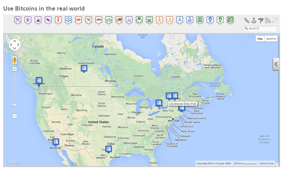 Map of cities in Canada and the US with Bitcoin ATMs