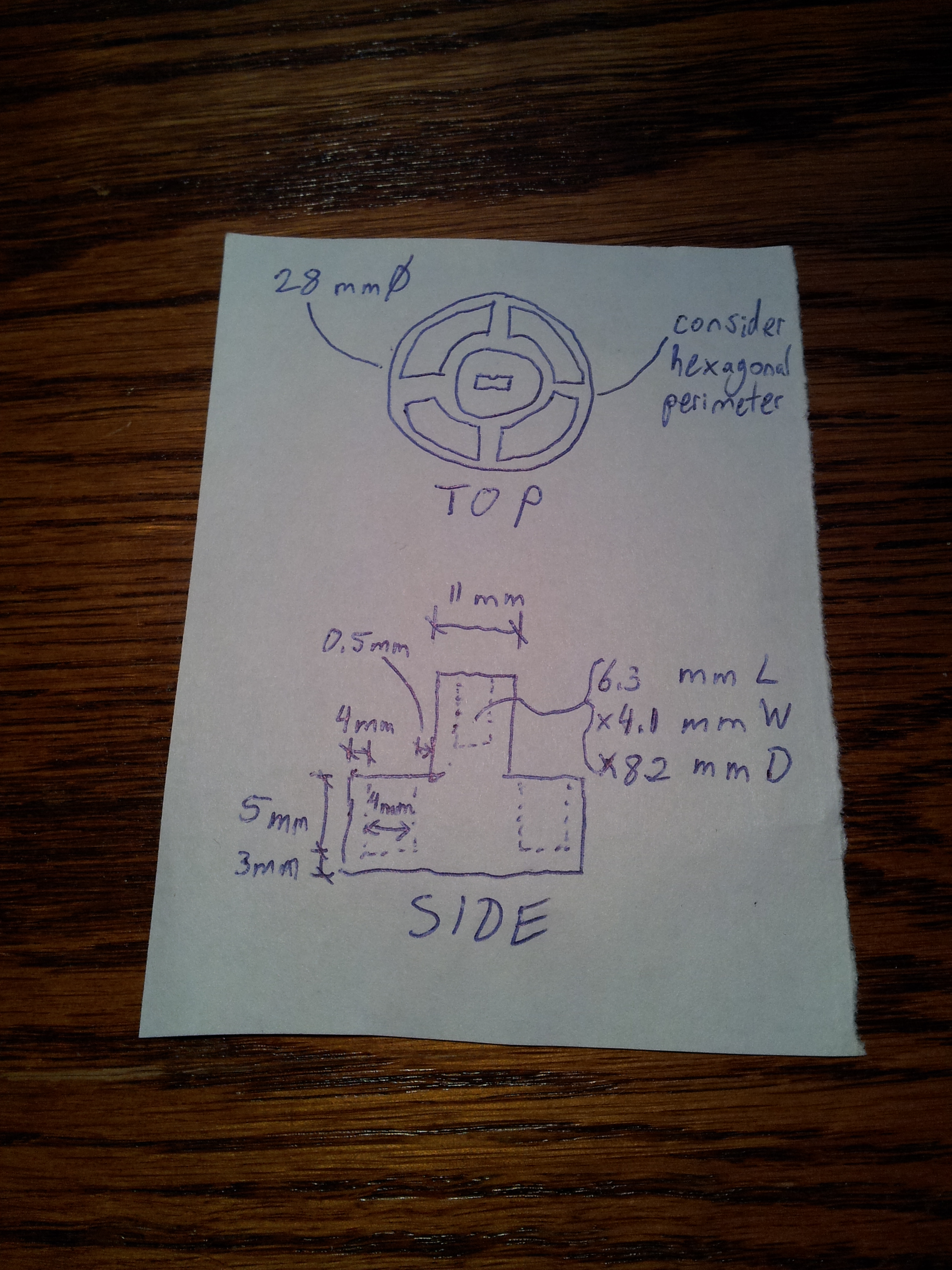 Rough sketch and design notes