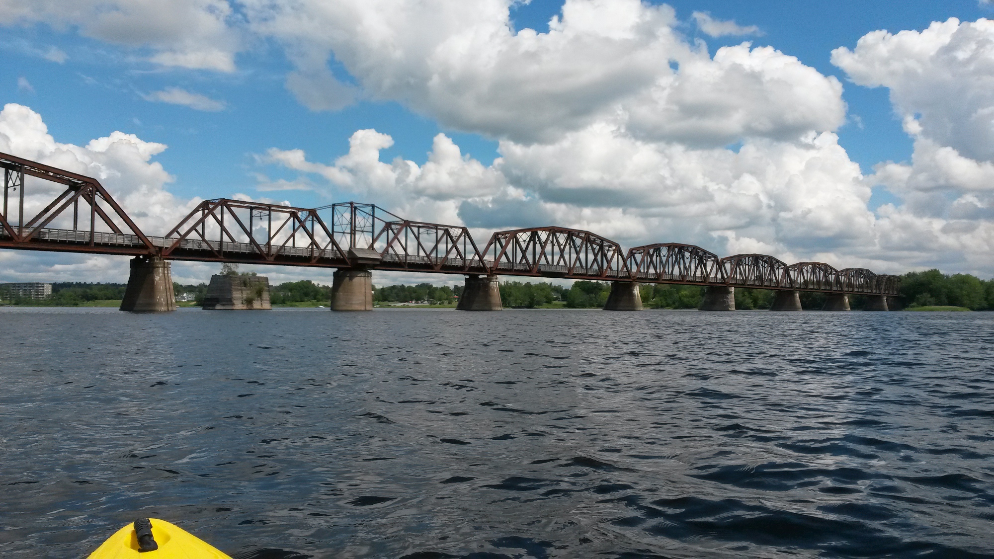 Fredericton old train bridge, seen from my kayak