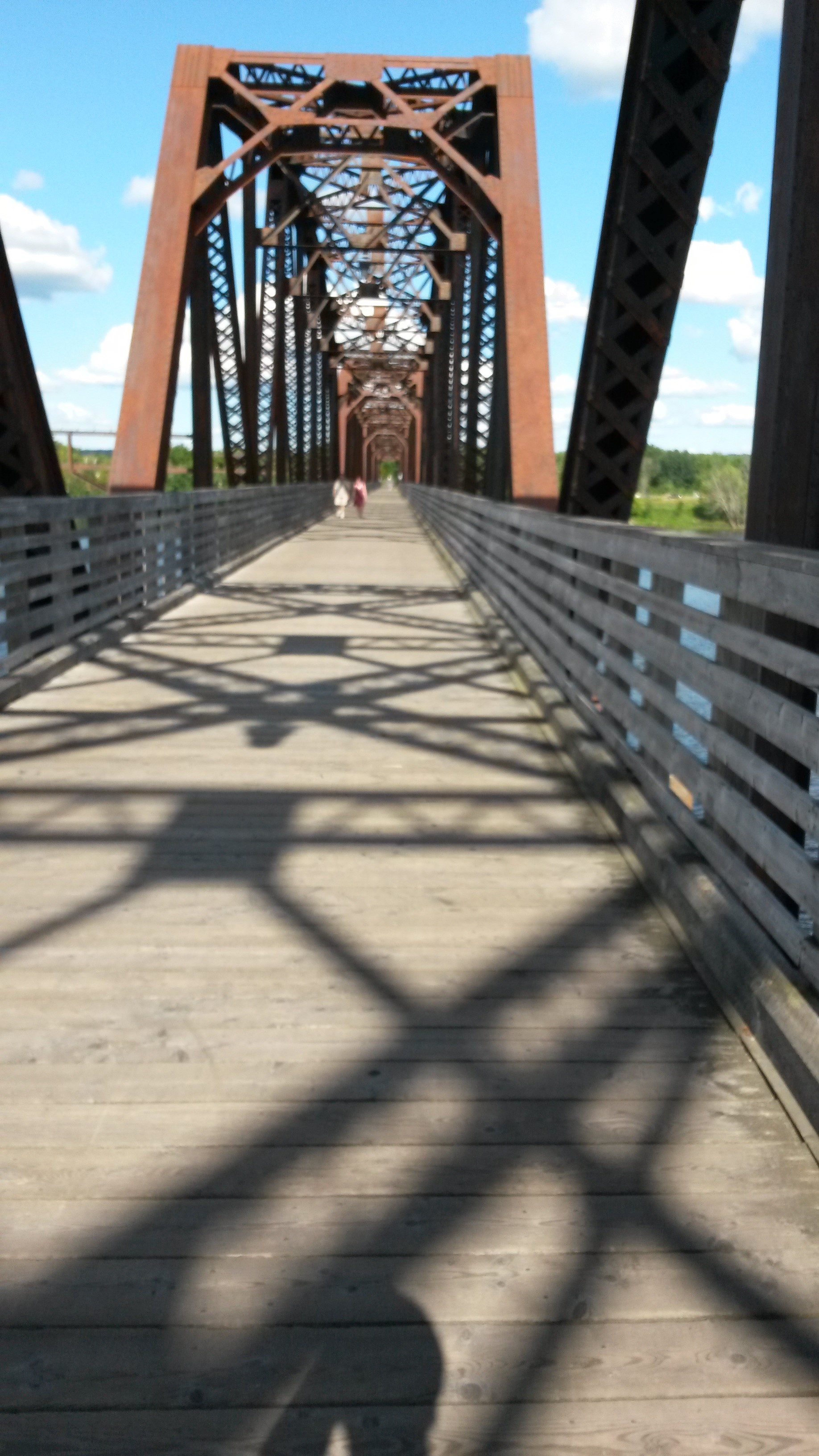 On the old train bridge in Fredericton