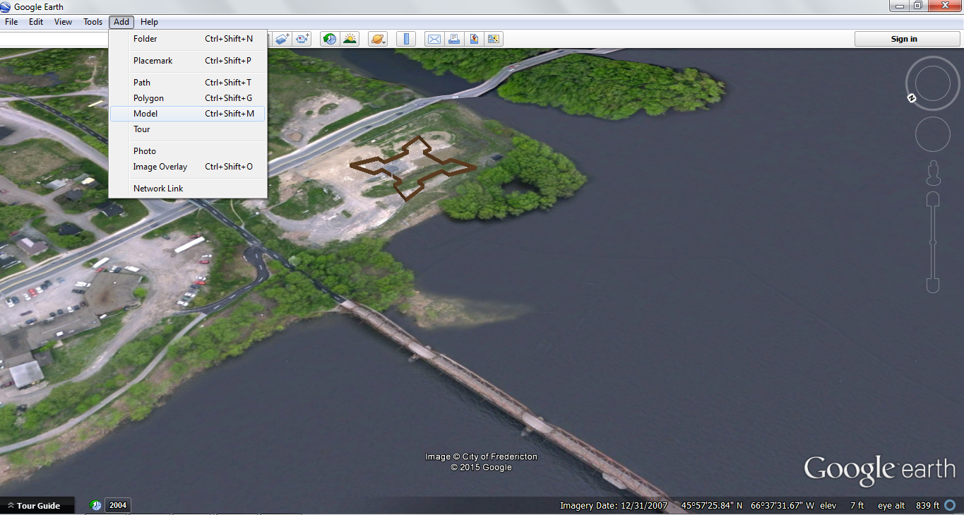 Model in Google Earth