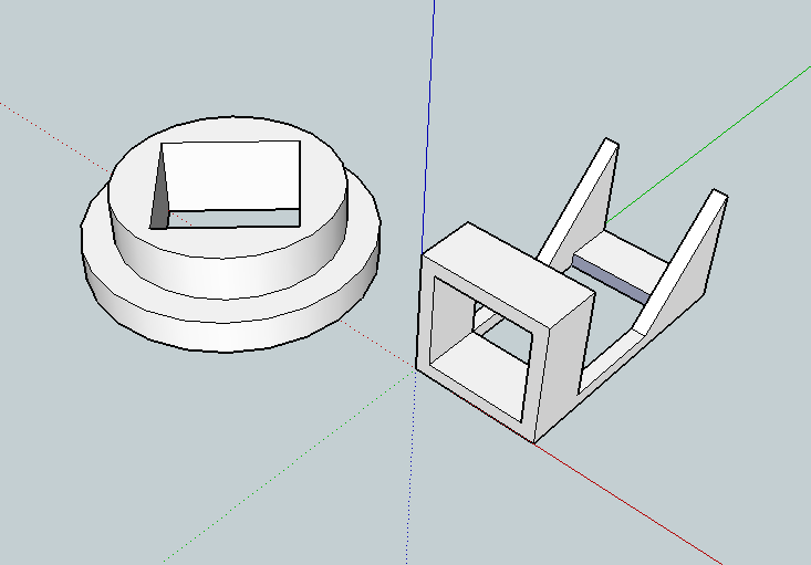 3d-modelled holder for diagonal mirror