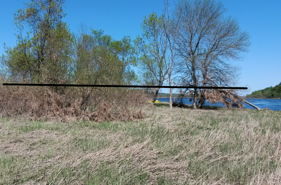 Burpee Bar Island with flood line visible