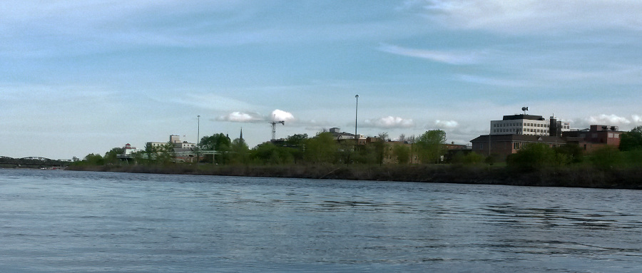 Downtown Fredericton from a kayak