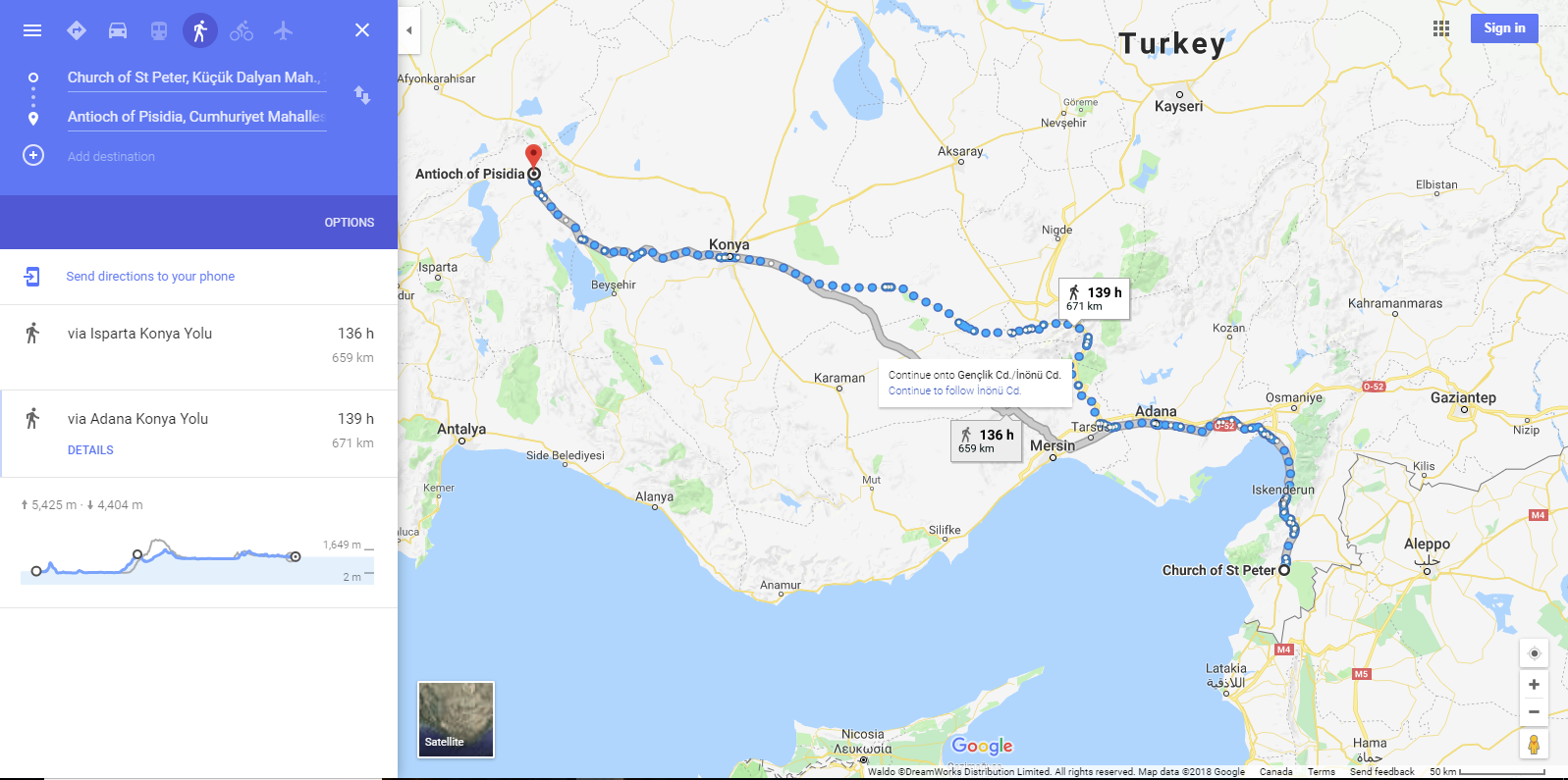 Walking from Antioch in Syria to Pisidian Antioch, Acts 15:35 to 16:6