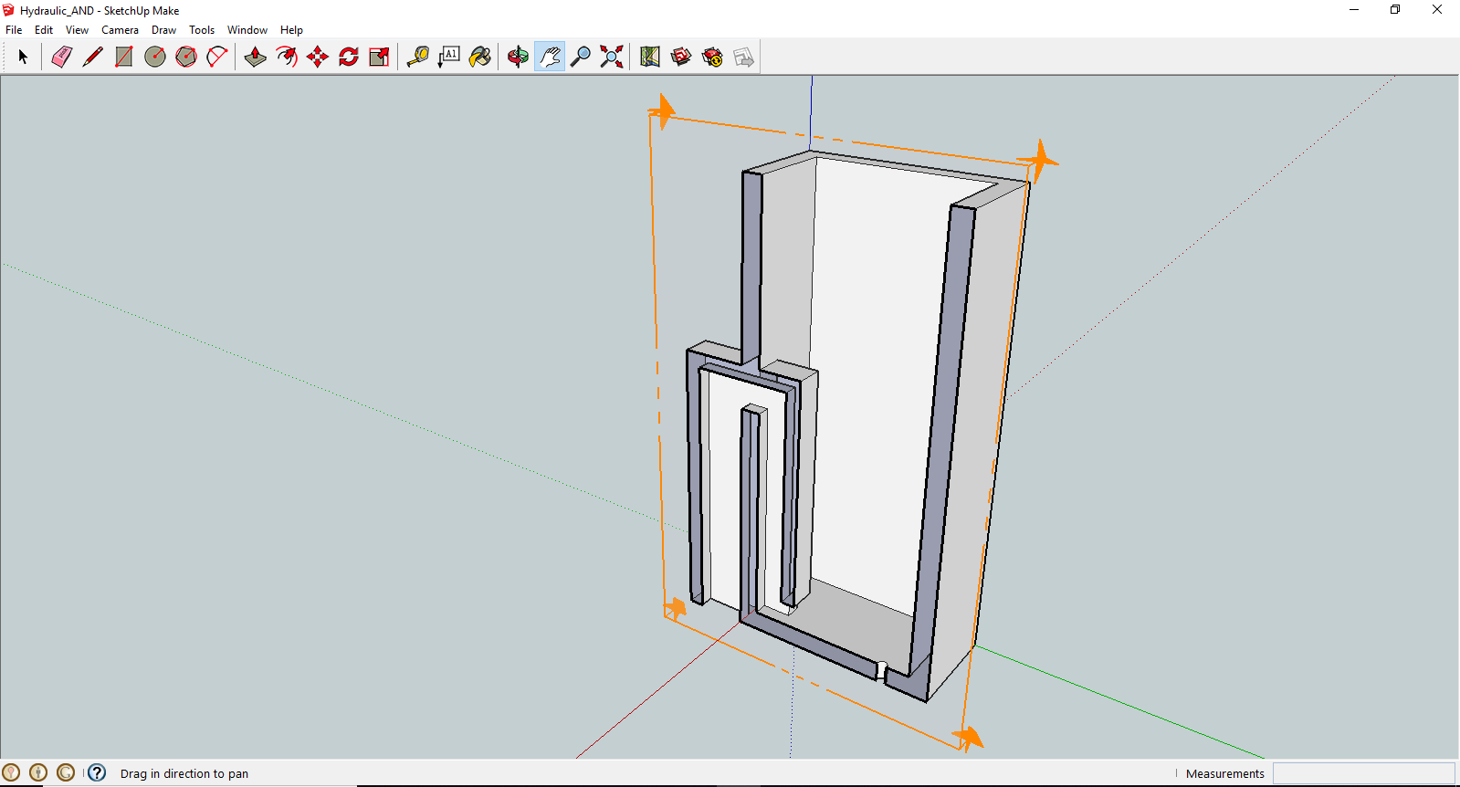 Cross-section of hydraulic AND gate