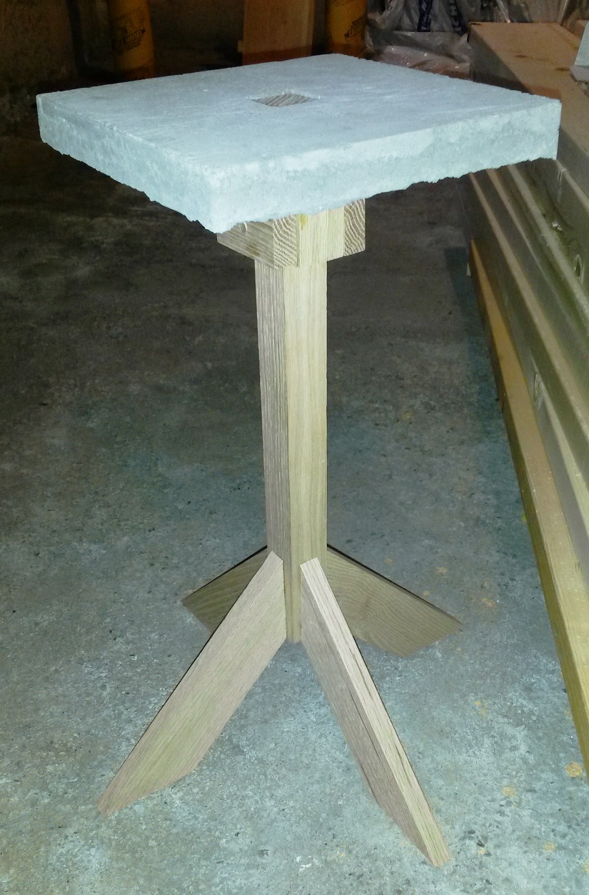 Concrete-top side table